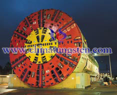 carboneto de tungstênio cortador de disco na Tunnel Boring Machine